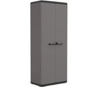 Keter Armoire de rangement utilitaire Più – 3 tablettes réglables – Gris anthracite et noir
