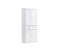 Buffet en bois - VEVOR - Capacité de charge 50 kg,3 étagères réglables,garde-manger haut pour cuisine,salon,buanderie,Blanc Perle