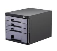 Armoire De Rangement Verrouillable en Plastique À 4/5 Niveaux pour Dossiers, Cahiers, Documents A4, avec Verrou De Sécurité Et Languettes pour Bureau Et Maison(Noir,4-Layers)