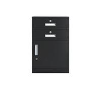 Armoire de rangement verticale à 3 couches avec serrures - Organiseur de bureau et balcon pour fichiers, documents et gestion des données (noir)