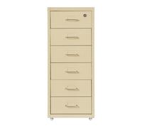 Armoire de rangement verticale avec 6 tiroirs, armoire de rangement verrouillable avec portes, 4 roues mobiles et serrure 28 x 41 x 69 cm