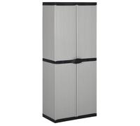 vidaXL Armoire de rangement pour jardin 3 étagères Gris/Noir 68x40x168 cm