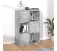 Armoire de rangement - vidaXL - Gris béton - 60x29,5x90 cm - Bois d'ingénierie - 6 compartiments - 3 cubes ouverts