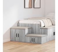 vidaXL Table de Chevet Moderne Grise Sonoma avec Beaucoup de Rangement | Bois d'ingénierie et Finition Mate, Un Meuble stylé idéal pour Chambre, Petites Tables rectangulaires latérales Pratiques