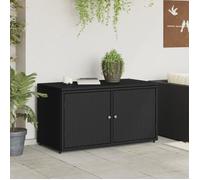 vidaXL Armoire de rangement jardin – Résine tressée noire 110 x 55 x 60,5 cm