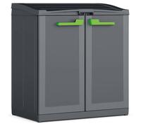 Armoire de recyclage - Keter - Moby Compact - Gris graphite - 3 compartiments - Utilisation extérieure
