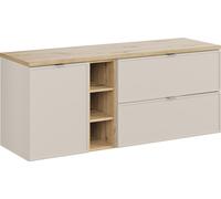 Armoire de salle de bain 140 cm avec plateau en chêne et armoire avec panier
