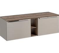 Armoire de salle de bain 140 cm Chêne Santa Fe Plaque grise Modernité élégante