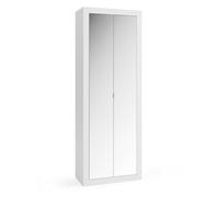 Armoire de salle de bain 2 portes avec miroirs laqué blanc CALIA