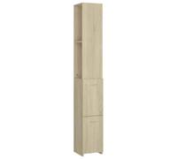 Armoire de salle de bain - 25 x 26,5 x 170 cm - Chêne Sonoma | Bois de chêne Sonoma - Espace de rangement pour serviettes et papier toilette - Support mural anti-basculement - Pour salle
