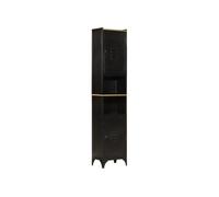 Armoire de salle de bain 40x27x180 cm fer et bois de manguier Noir G