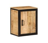 vidaXL Armoire de Salle de Bain, Placard de Toilette avec Porte et Compartiment, Meuble de Rangement, Moderne, Bois Massif Manguier et Fer