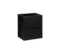 Armoire De Salle De Bain 50 Cm Noir Mat 2 Tiroirs Rainurés