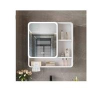 Armoire de salle de bain à LED à intensité variable avec miroir anti-buée, miroir lumineux avec étagère, finition perle élégante pour salle de bain moderne
