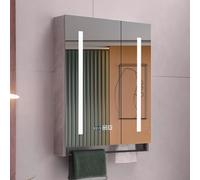 Armoire de salle de bain à LED avec fonction antibuée et affichage de l'heure et espace Sto pour salle de bain moderne