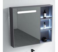 Armoire de salle de bain à LED avec miroir HD étanche en aluminium - Interrupteur mural avec capteur de corps humain pour vanité - Design moderne - Solution d'économie d'espace.
