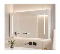 Armoire de salle de bain à LED avec miroir, support mural multifonction, idéale pour la maison, les salles de bains, les appartements et les hôtels (blanc, 120 x 70 cm)
