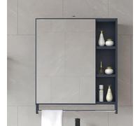 Armoire de salle de bain à LED HD anti-explosion sans matériel - Contrôle tactile - Éclairage automatique - Résistant à l'humidité et à la moisissure - Rangement mural de salle de bain