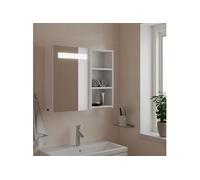 Armoire de salle de bain à miroir avec LED blanc 60x13x52 cm, armoire de toilette avec miroir, armoire murale avec 357969