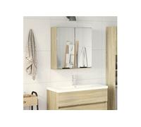vidaXL Armoire de salle de bain à miroir chêne sonoma bois ingénierie marron