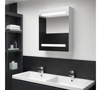 vidaXL Armoire de salle de bain à miroir LED 50x13,5x60 cm Blanc et argenté 285115