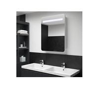 Armoire de salle de bain à miroir LED 60x11x80 cm