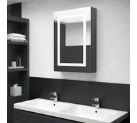 Armoire de Salle de Bain à Miroir LED Blanc Brillant 50x13x70 cm Murale vidaXL