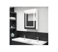 Vidaxl Armoire De Salle De Bain À Miroir Led Gris Brillant 50x14x60 Cm