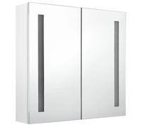 Armoire de salle de bain à miroir led blanc brillant 62 x 14 x 60