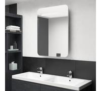 vidaXL Armoire de salle de bain à miroir LED blanc et chêne 60x11x80cm