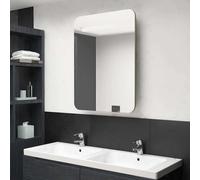 Armoire de Salle de Bain à Miroir LED Blanc et Chêne 60x11x80 cm Murale vidaXL