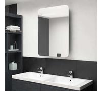 Armoire de Salle de Bain à Miroir LED Blanc et Chêne 60x11x80 cm Murale vidaXL