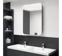 Armoire de Salle de Bain à Miroir LED Blanc et Chêne 60x11x80 cm Murale vidaXL