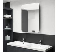 vidaXL Badkamerkast met spiegel en LED 60x11x80 cm zwart326503 Noir G