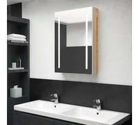 Armoire de Salle de Bain à Miroir LED Gris Béton 62x14x60 cm Murale vidaXL