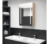 Armoire de Salle de Bain à Miroir LED Gris Béton 62x14x60 cm Murale vidaXL