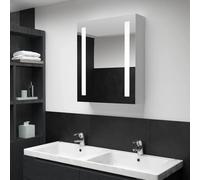 Armoire de Salle de Bain à Miroir LED Gris Béton 62x14x60 cm Murale vidaXL