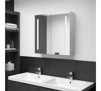 Armoire de Salle de Bain à Miroir LED Gris Béton 62x14x60 cm Murale vidaXL