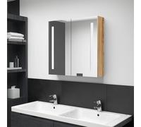 Armoire de Salle de Bain à Miroir LED Gris Béton 62x14x60 cm Murale vidaXL