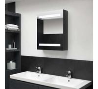 Armoire de Salle de Bain à Miroir LED Noir 50x14x60 cm Meuble Rangement vidaXL