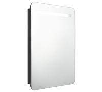 Armoire De Salle De Bain À Miroir Led Noir 60x11x80 Cm - Vidaxl Noir