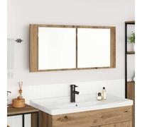 Vidaxl Armoire Miroir Led Chêne Artisanal 100x12x45 Cm Bois D'ingénierie