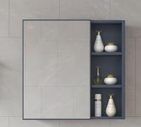 Armoire de salle de bain anti-buée avec éclairage LED et commandes tactiles Miroir cosmétique en aluminium aérospatial - Éclairage automatique Solution de rangement élégante pour salles de bains