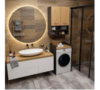 Armoire de salle de bain au-dessus de la machine à laver 64 cm - meuble de rangement moderne sur pied