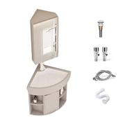 Armoire de salle de bain autoportante avec lavabo intégré et miroir mural, plaque en aluminium haute définition, design émaillé lisse, idéal pour les espaces compacts