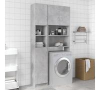 Armoire de salle de bain avec 4 étagères avec portes et 2 ouvertures pour rangement supplémentaire, design élégant aux lignes simples, montage et nettoyage faciles, fabriqué en bois