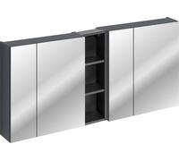 Armoire De Salle De Bain Avec Miroir 2X60 Cm + Armoire Centrale Ouverte 20 Cm