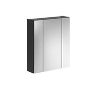 Armoire de salle de bain avec miroir 3 portes noir - Linus