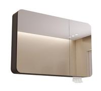 Armoire de salle de bain avec miroir à LED - 3 portes - Encastrée ou murale - Gris A - 80 x 70 x 13 cm - Solution de rangement moderne pour salle de bain élégante