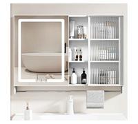 Armoire de Salle de Bain avec Miroir et Rangement pour médicaments, Meuble de Salle de Bain Mural (B2 L60 x H65 cm)